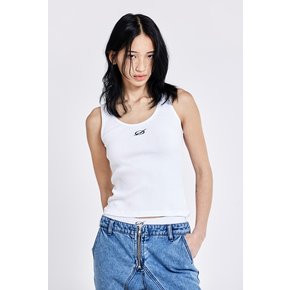 Irregular Logo embroidery Sleeveless - White(woman)