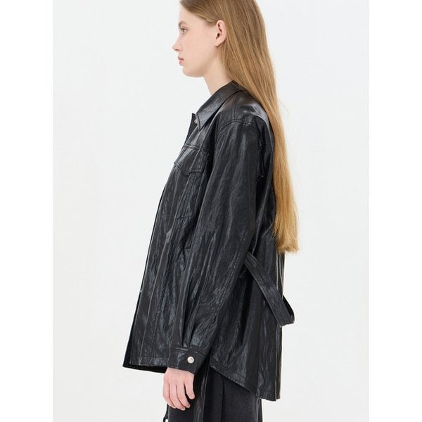 루트 레더 벨트 자켓_SALE01441BK