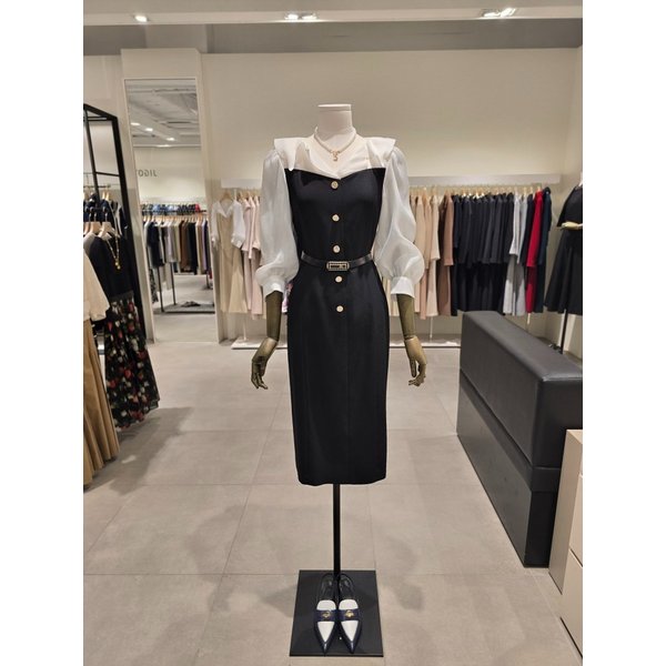 [파주점] 셔츠 배색 버튼 H라인 원피스 JR5A0OP472