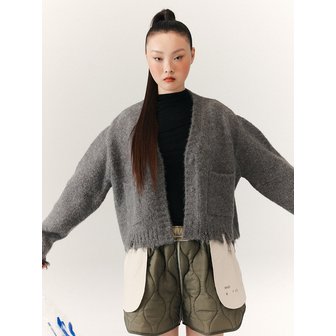 HAUS 072C EMMA PUFF CARDIGAN GREY