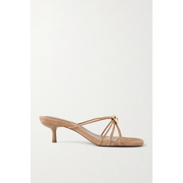 심카이 아마야 골드톤 장식 스웨이드 샌들 46376663162981364