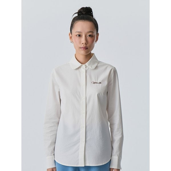 라운디드 카라 셔츠 (White)