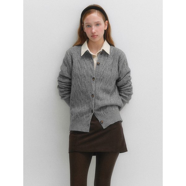 로고 자수 케이블 가디건(MAFCKC13NMG)