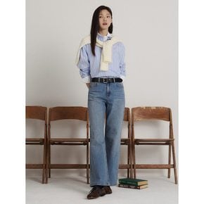 [26SS 시즌오프 30%]멀티 스트라이프 오버핏 셔츠 - 블루 (BF6264C02P)
