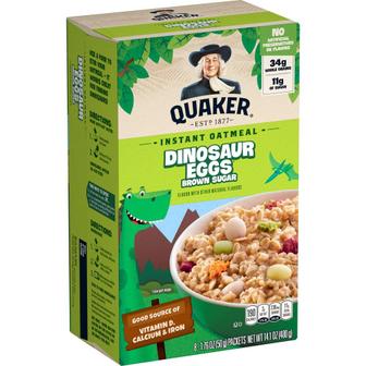 퀘이커 [해외직구] Quaker 퀘이커 인스턴트 오트밀 공룡알 브라운 슈가 50g 8입