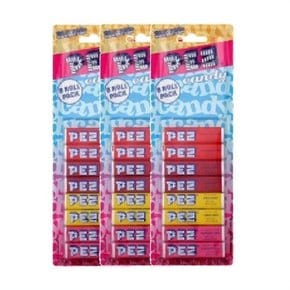 PEZ페즈 페즈 캔디 리필 8팩 다양한 과일, 65g (3팩)