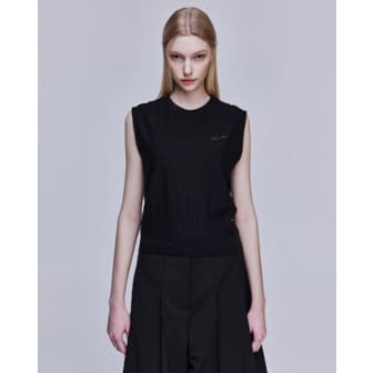 송지오 [파주점] [송지오우먼]송지오 컬렉션 언더다트 슬리브리스 니트 블랙 WH3KT704BK