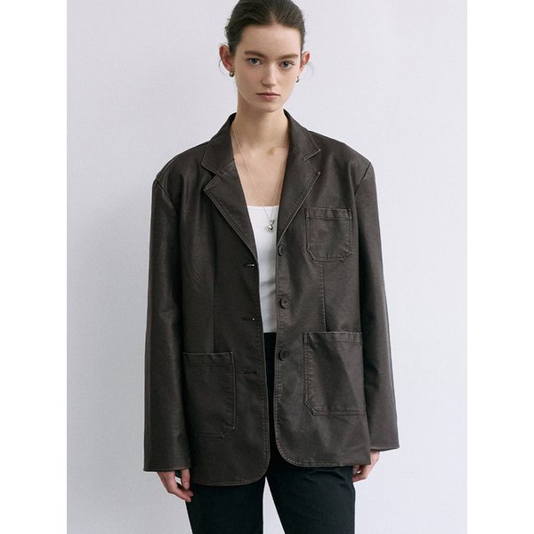 comos 1693 washing leather jacket (brown)