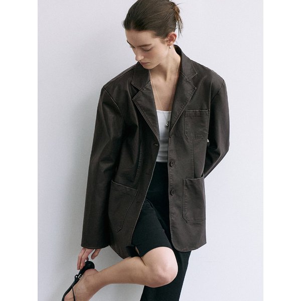 comos 1693 washing leather jacket (brown)