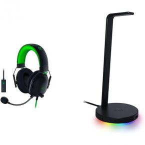 독일 레이저 헤드셋 Razer 블랙Shark V2 with USB Sound Card Wired Multiplatform ESports Head