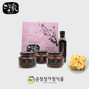 [담가, 순창성가정식품] 블랙라벨 4종 선물세트 (보자기포장 포함)