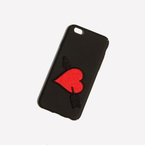 Red Heart Arrow Patch Phonecase 하트화살표 패치 블랙케이스