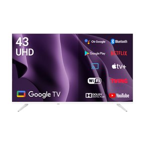 109cm 43인치 4K UHD LED TV 화이트에디션 구글 스마트 티비 안드로이드5.0 고화질티비