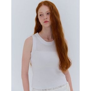 SUMMER ROUND SLEEVELESS KNIT WHITE