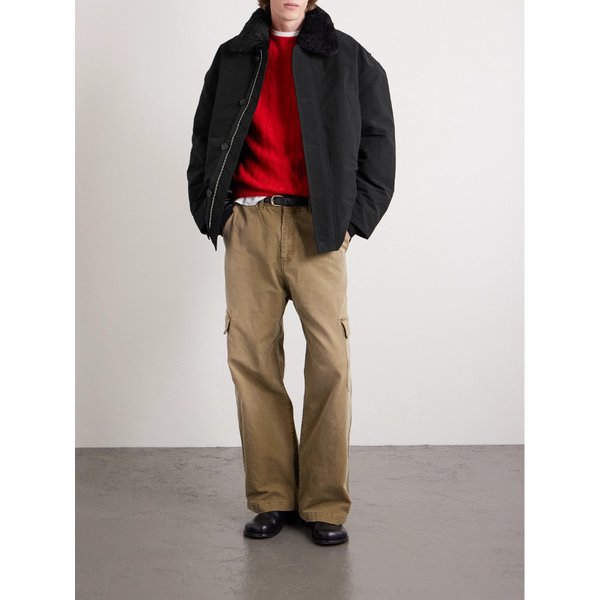 오만티 시어링 트리밍 패딩 피치 나일론 파카 46376663162902831