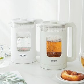 LED 유리주전자 전기포트 1.5L 화이트,베이지