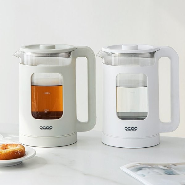 LED 유리주전자 전기포트 1.5L 화이트,베이지