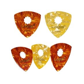 로고스 국산 기타피크 미끄럼방지 홀피크 0.5mm