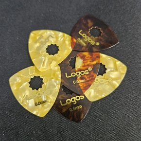 로고스 국산 기타피크 미끄럼방지 홀피크 0.5mm