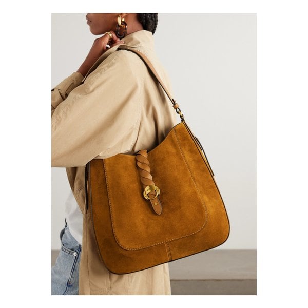 알타이 가죽 트리밍 스웨이드 숄더 백 탠 브라운 46376663162889775