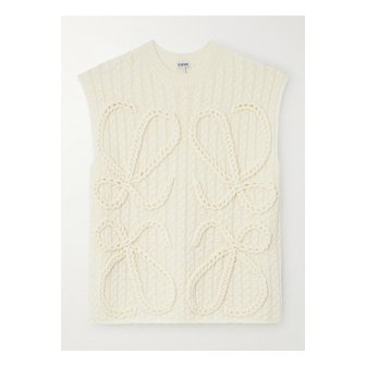 로에베 아나그램 케이블 니트 울 베스트 아이보리 1647597350671122