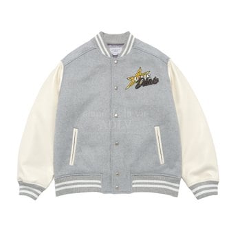 아크메드라비 PIXEL BEAR ARTWORK VARSITY JACKET 픽셀베어 바시티자켓