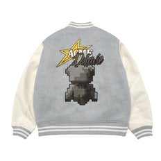 PIXEL BEAR ARTWORK VARSITY JACKET 픽셀베어 바시티자켓