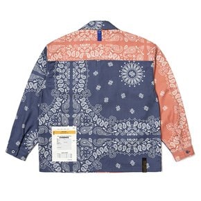 23 PAISLEY WASHED TWILL JACKET ORANGE/NAVY