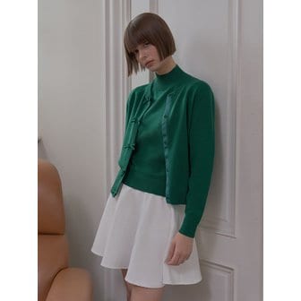 플레이부 CASHMERE BLEND RIBBON CARDIGAN_Forest Green