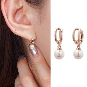 [rorojewelry]펄 루프 드롭 / 14k 귀걸이