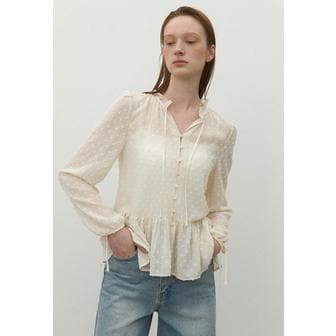 나인(Atelier Nain) 나인 VNECK DOT SHIRRING BLOUSE BL4269SG