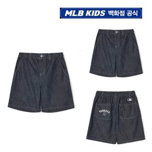 MLB키즈 24SS  [KIDS]바시티 데님라이크 우븐반바지 뉴욕양키스   7ADPV0343-50NYS