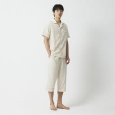 남 코튼 시어서커 7부 파자마 세트(WHITE / LIGHT BEIGE / SKY BLUE / NAVY / DARK NAVY)