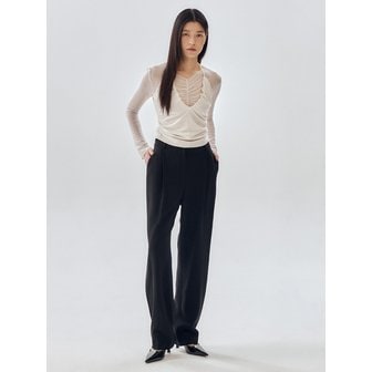 FRONTROW [Drama Signature] Pleated Straight Trousers_3color