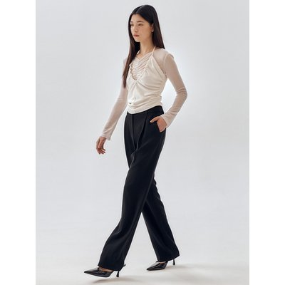 FRONTROW [Drama Signature] Pleated Straight Trousers_3color