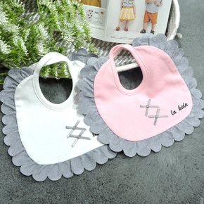 꽃잎리본 신생아 아기 유아 턱받이(원사이즈) 204558