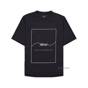 [난가] SS25 남성 프레임 로고 티셔츠 N2500 1M509 A BLK _EMT