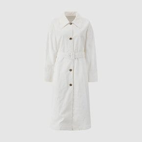 여성 링클 카라 포인트 코트 OFF WHITE