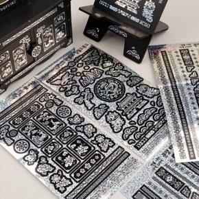 인쇄 우드 DIY 미니어처 검정 무지 장롱 옷장 /자개스티커 별도구매