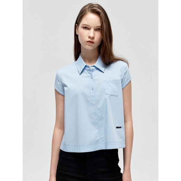 링클 프리 플레어 반팔 셔츠_2COLORS