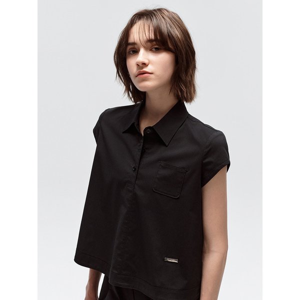 링클 프리 플레어 반팔 셔츠_2COLORS