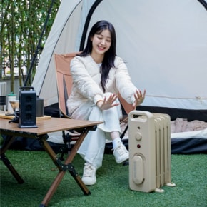 캠핑난로  전기히터 난방 9월 캠핑 준비물 리스트 500W 바닐라 가방제외