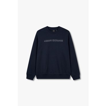 ARMANI EXCHANGE AX남성 로고 그래픽 크루넥 맨투맨A414331009네이비