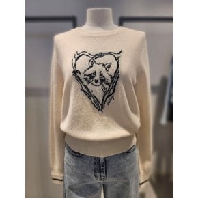 [여주점] 하트 라쿤 울 니트 풀오버(SAKP50361)