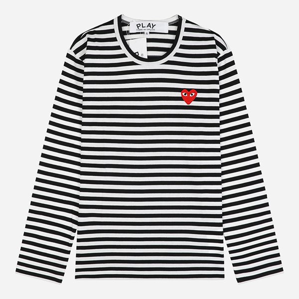 [시흥점] 6S AX T164 051 1 레드 하트 스트라이프 롱슬리브 티셔츠 블랙 화이트