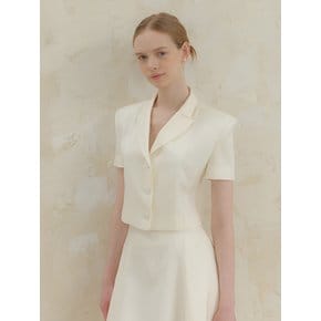 Signature Cropped Half-Sleeve Jacket / Ivory(2color)