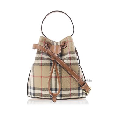 버버리 SS25 여성 미니 체크 버킷백 8100486 LL MN DRAWSTRING BUCKET DFC A9534