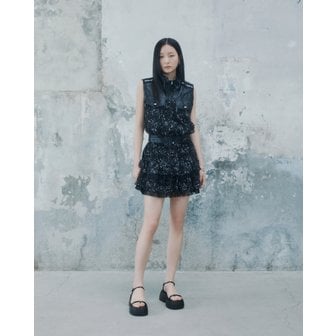 에고이스트 [시흥점] 여성 메쉬소재 믹스 티어드 미니스커트 (ES2WS963)