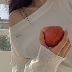 [여리하게][보트넥or원숄더] 모린 보트넥 레터링 루즈핏 긴팔니트 맨투맨 P000CSHY
