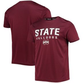 4803738 Champion Mens Maroon Mississippi State Bulldogs Stack T-Shirt